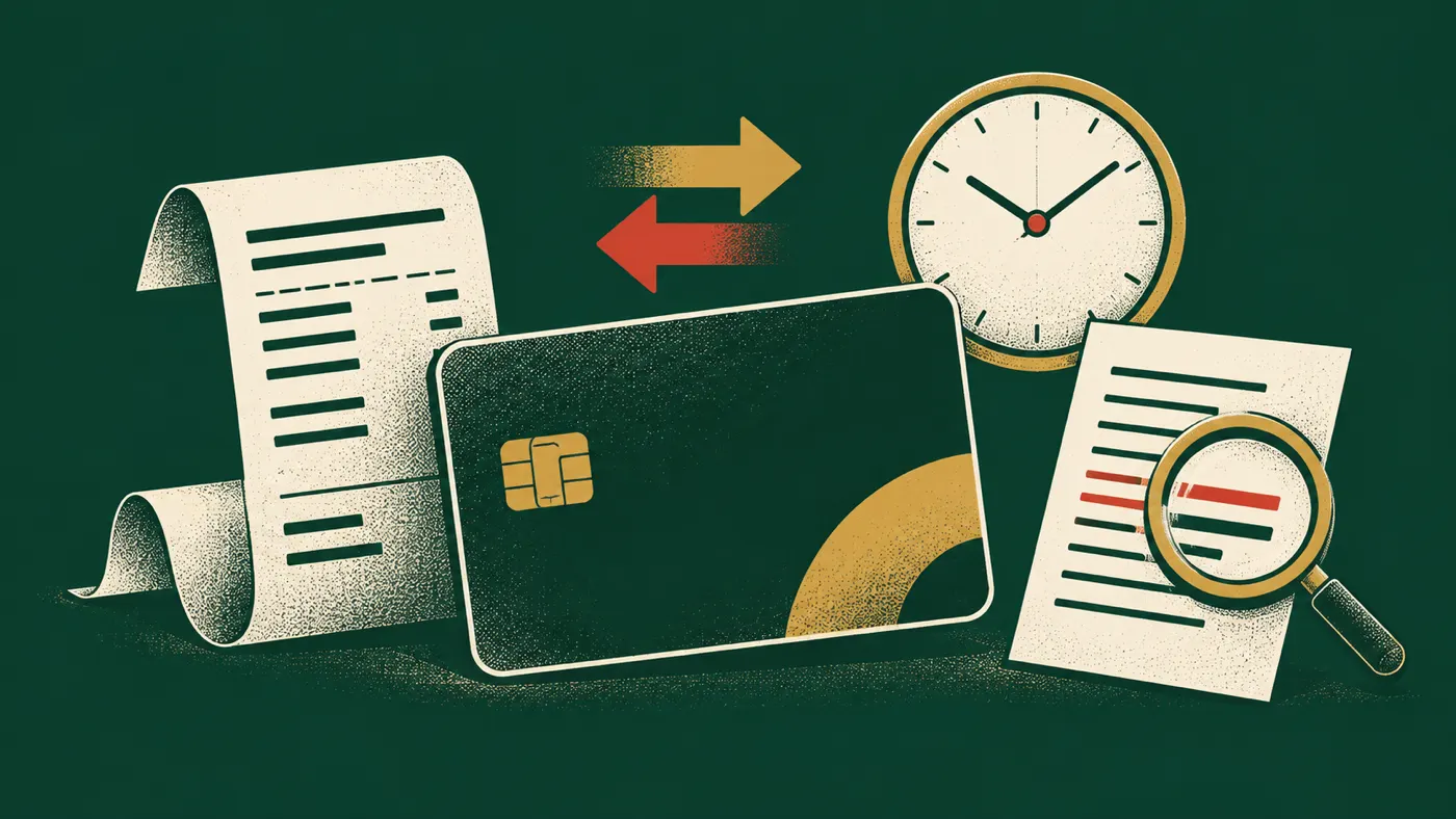 tarjeta, plazos de cobro y verificación de documentos de pago